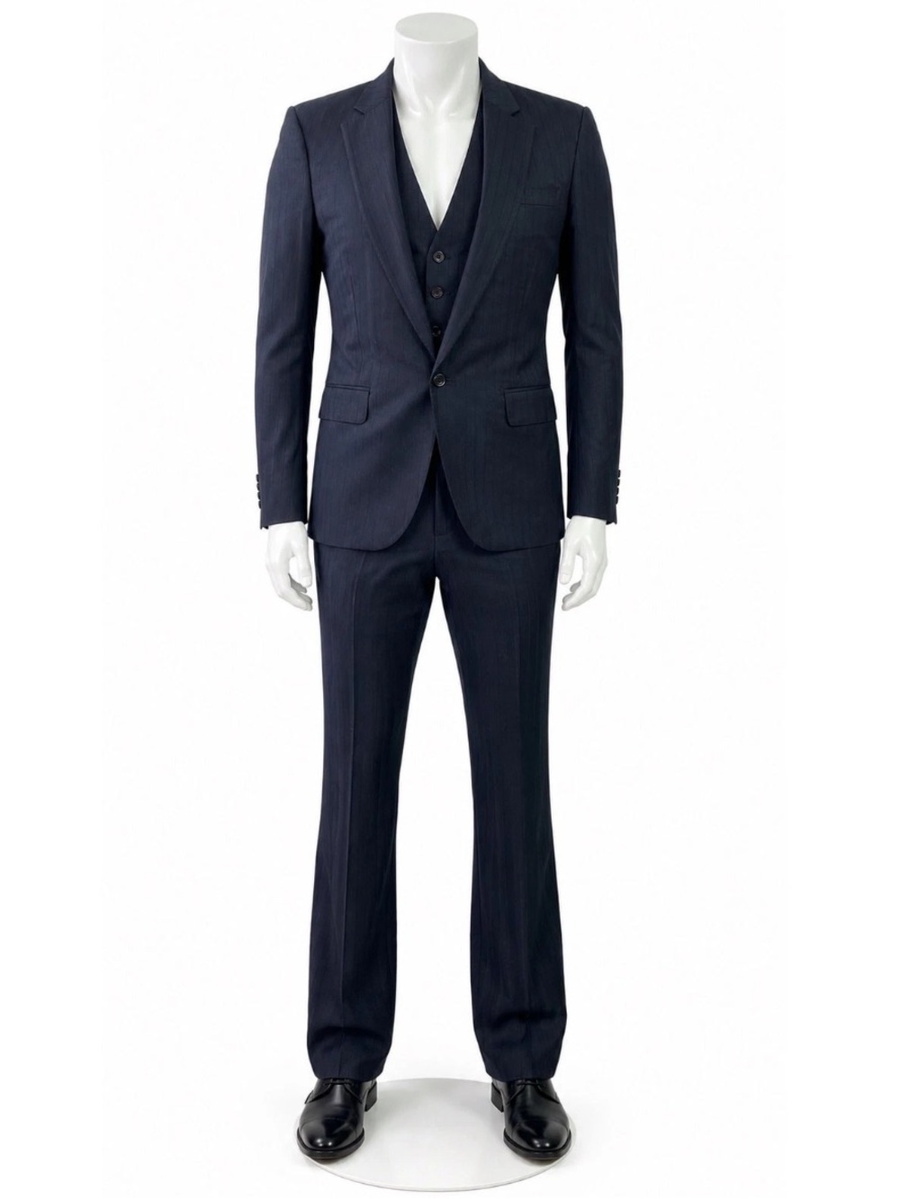 Keith Urban Cad & The Dandy Bespoke 3-Piece Pinstripe Suit 38-40R Slim